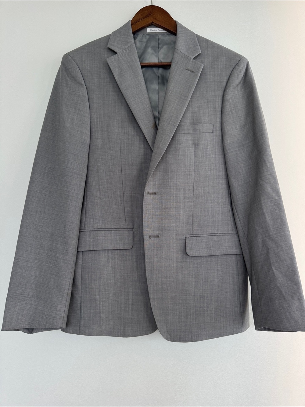 Calvin Klein Light Gray  Suit Jacket small satin on right lapel price reflects